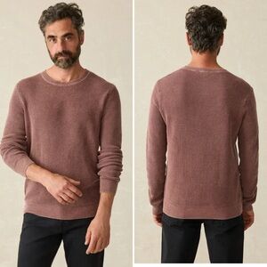Faherty Sunwashed Plum Wine Crewneck Sweater Size Med